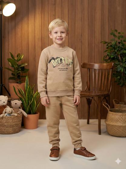 Jungen Winter-Pyjama-Set 3120 - Beige