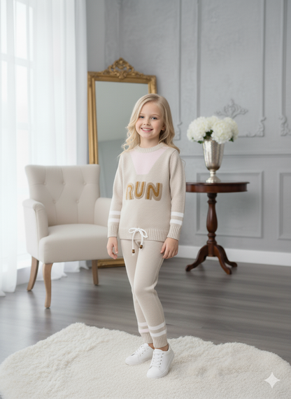 Mädchen Winter Sport-Strickset RUN 3109 - Beige