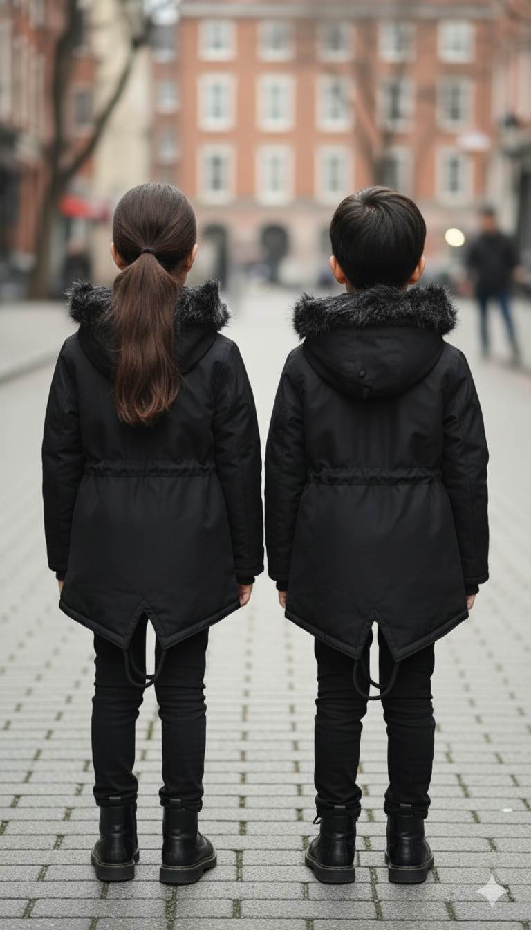 Kinder-Leinenjacke 5141 - Schwarz