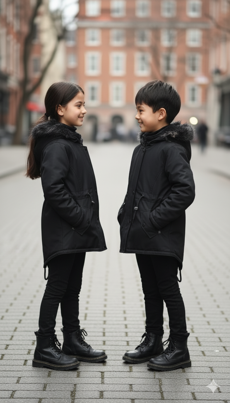 Kinder-Leinenjacke 5141 - Schwarz