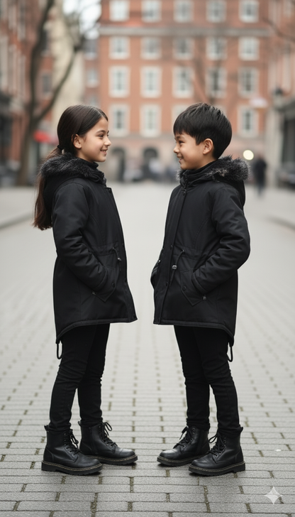 Kinder-Leinenjacke 5141 - Schwarz
