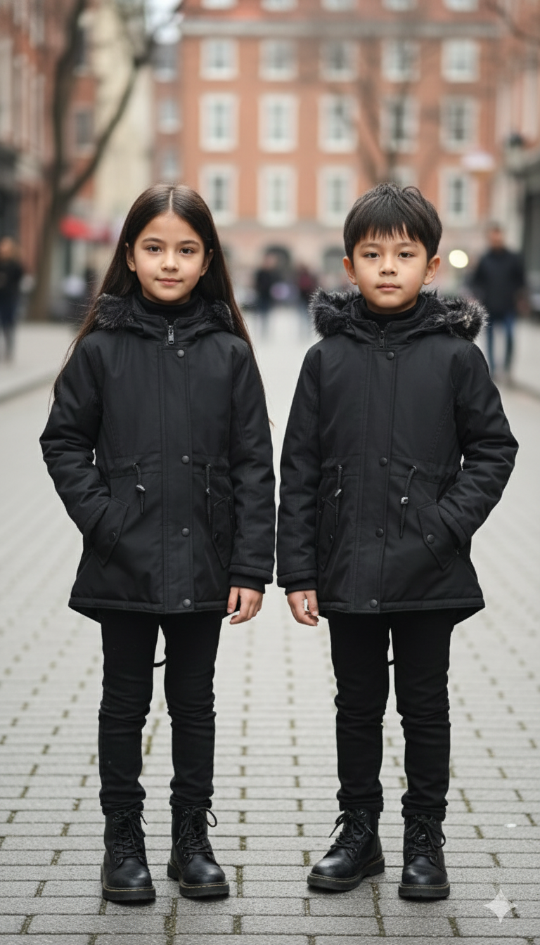 Kinder-Leinenjacke 5141 - Schwarz