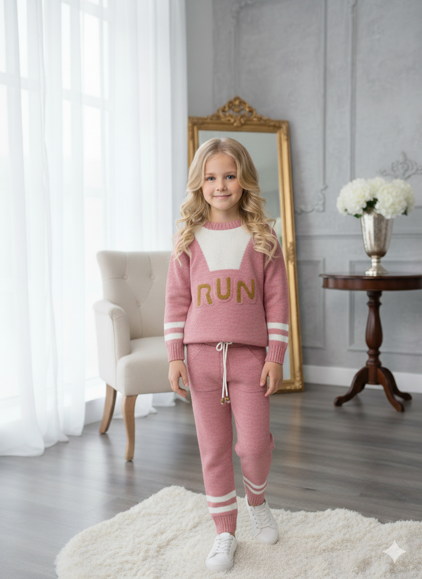 Mädchen Winter Sport-Strickset RUN 3109 - Fuchsia