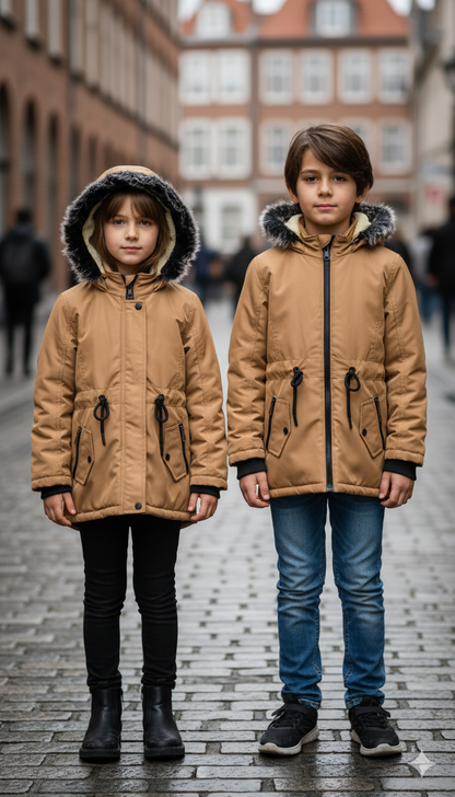 Kinder-Leinenjacke 5141 - Braun