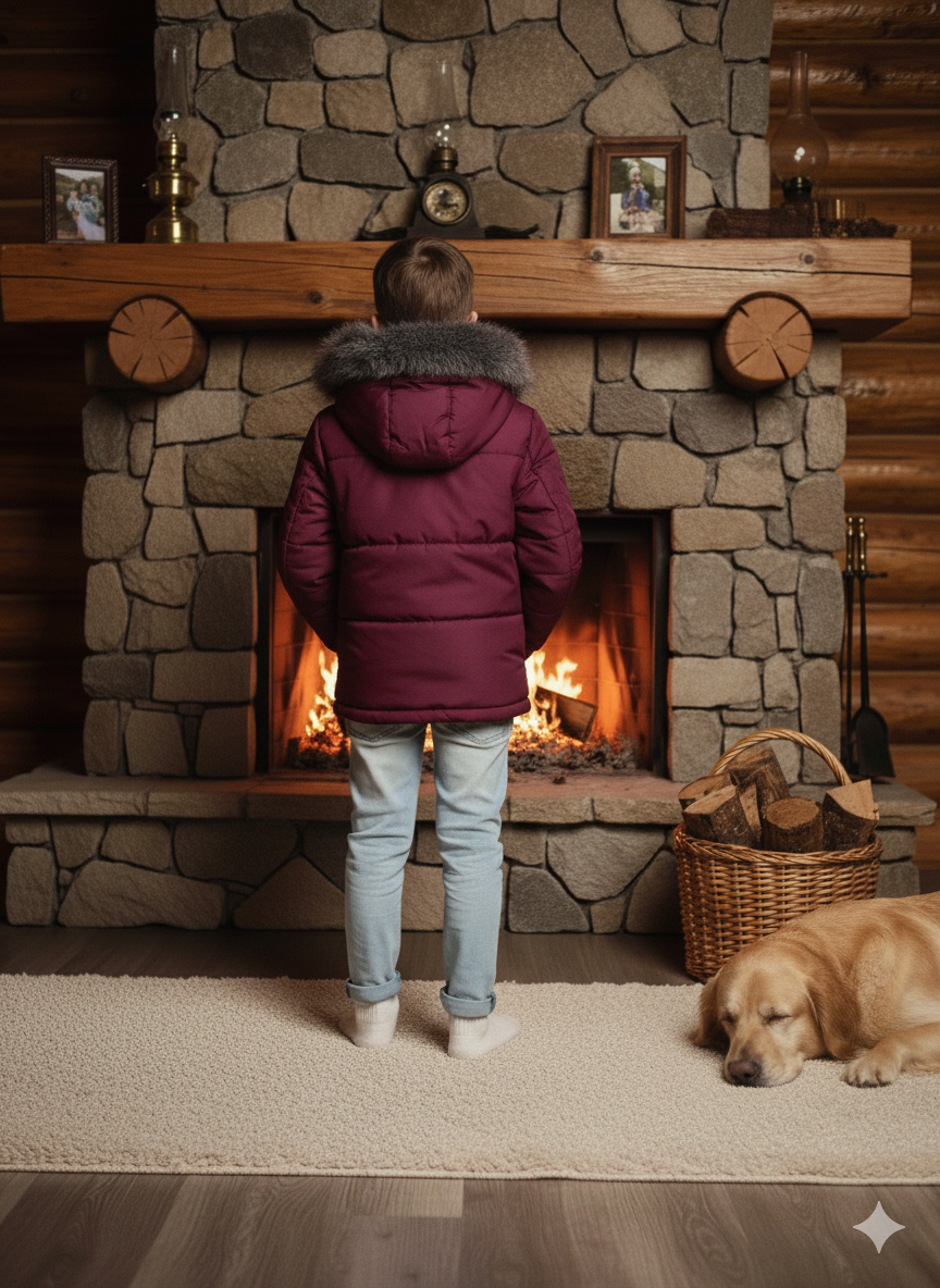 Winterjacke für Kinder mit weichem Plüschfutter 5107 - Bordeaux