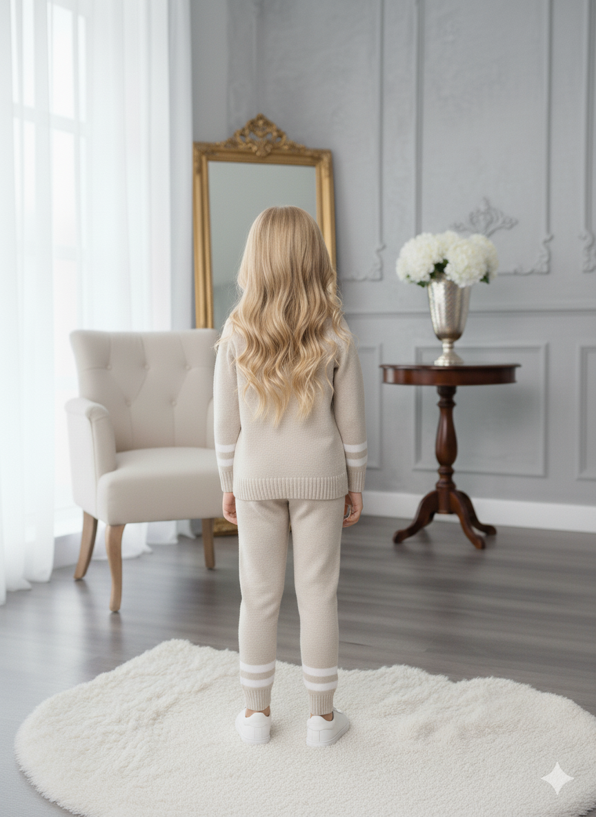 Mädchen Winter Sport-Strickset RUN 3109 - Beige