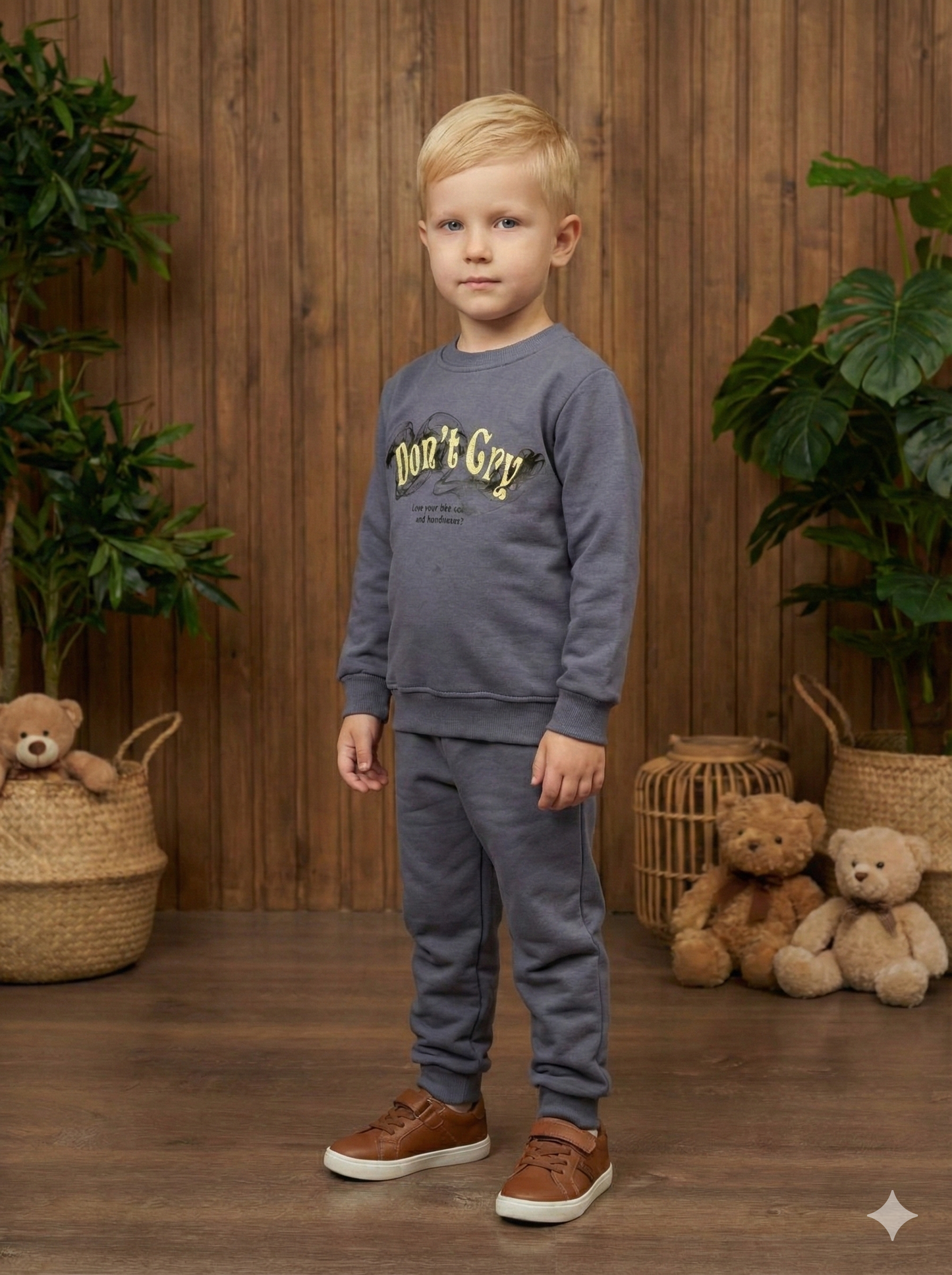 Jungen Winter-Pyjama-Set 3120 - Anthrazit