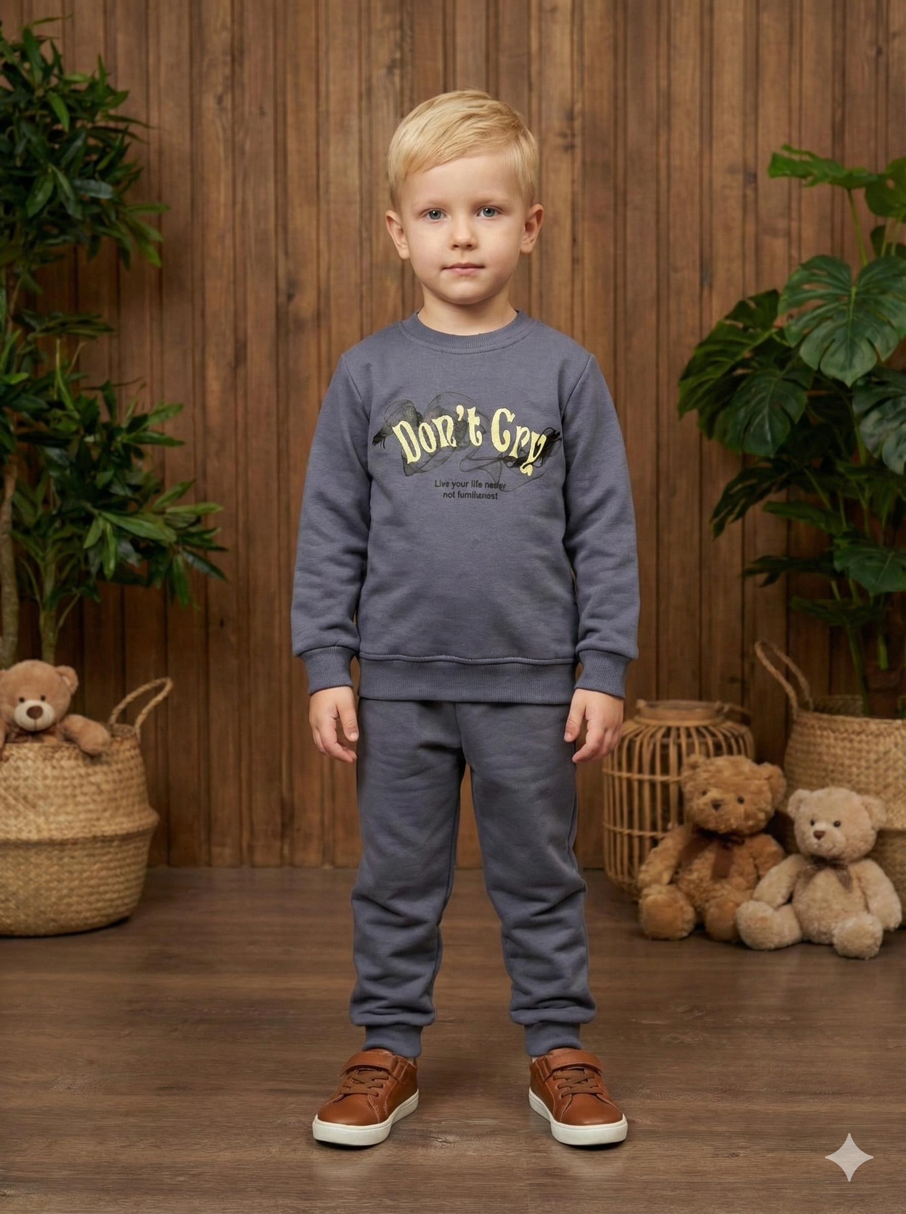 Jungen Winter-Pyjama-Set 3120 - Anthrazit