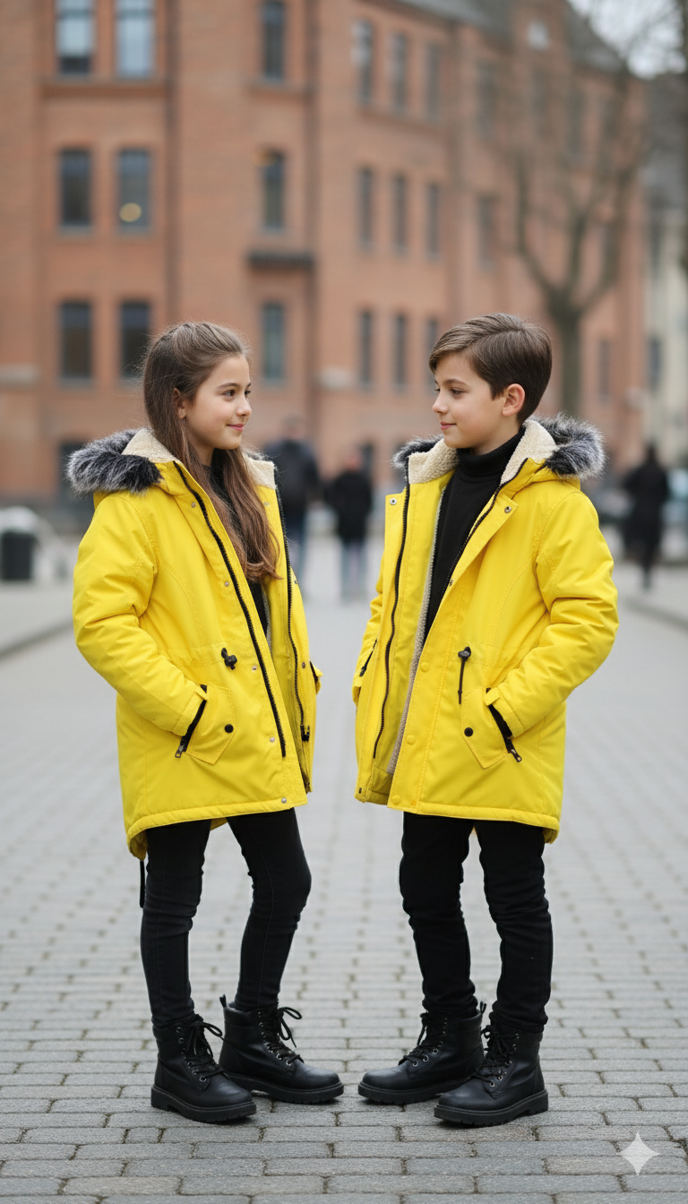 Kinder-Leinenjacke 5141 - Neon