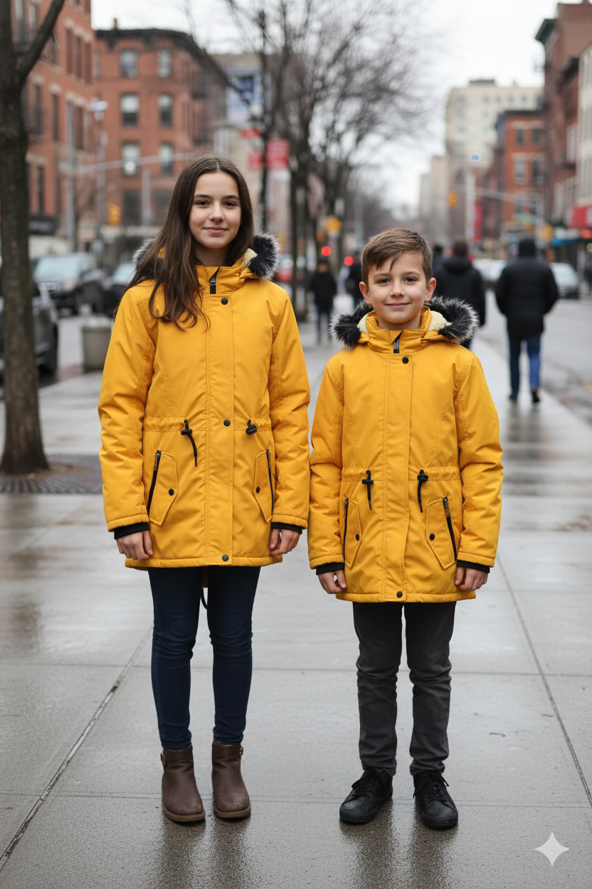 Kinder-Leinenjacke 5141 - Gelb