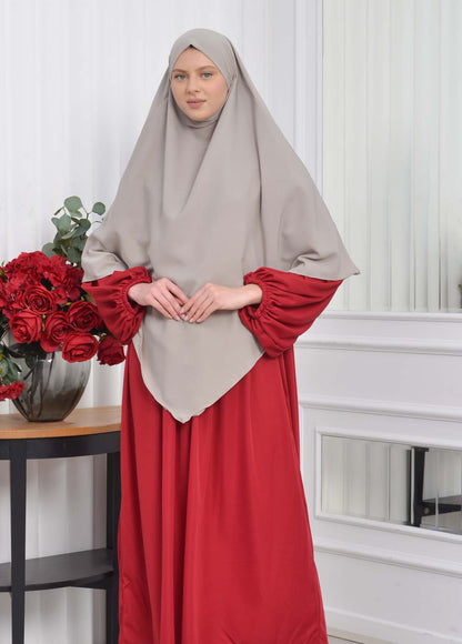 Casual Hijab Dress Suit 2 Pieces 828 - Bordeaux