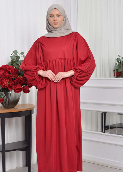 Casual Hijab Dress Suit 2 Pieces 828 - Bordeaux