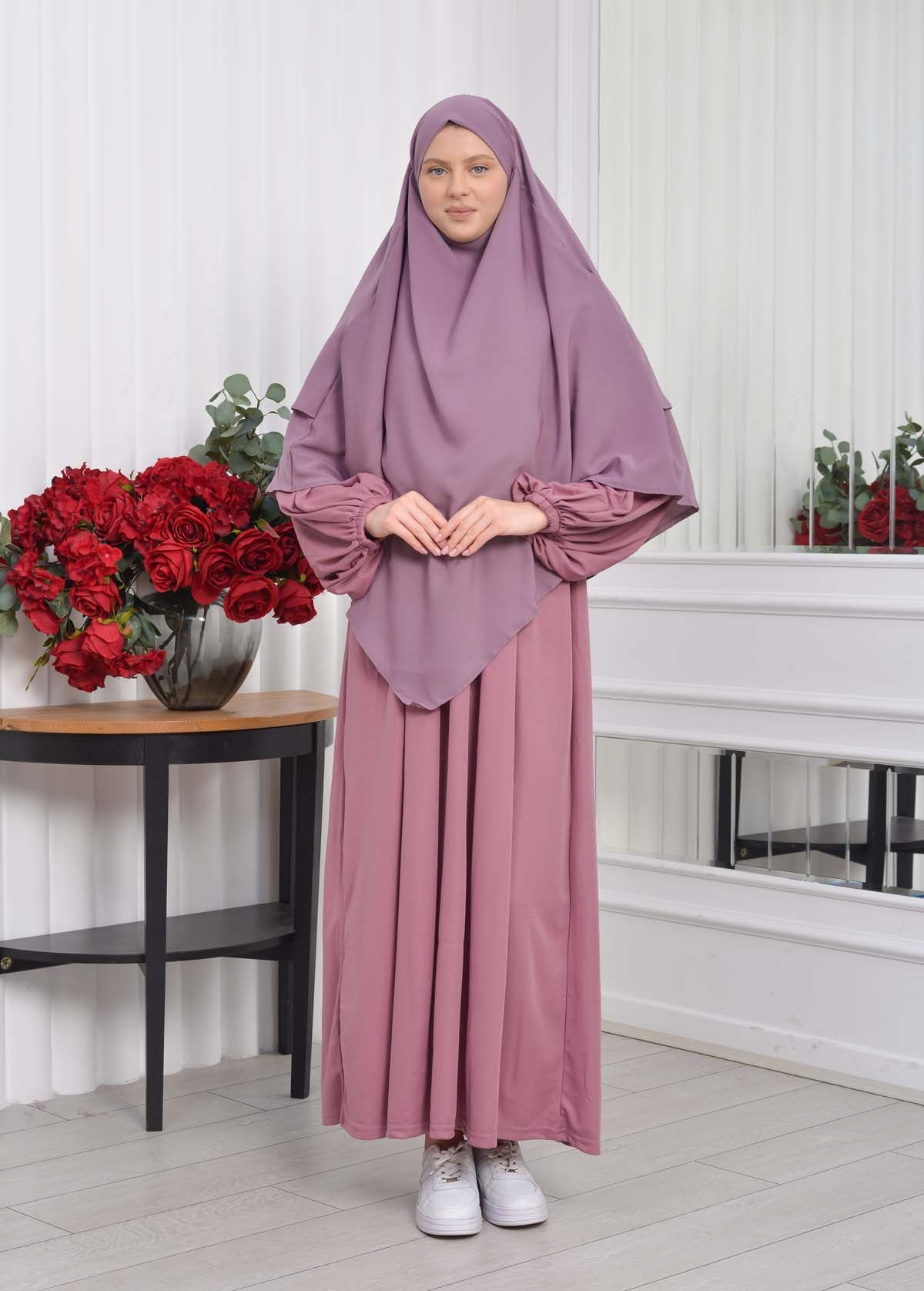 Casual Hijab Dress Suit 2 Pieces 828 - Flieder