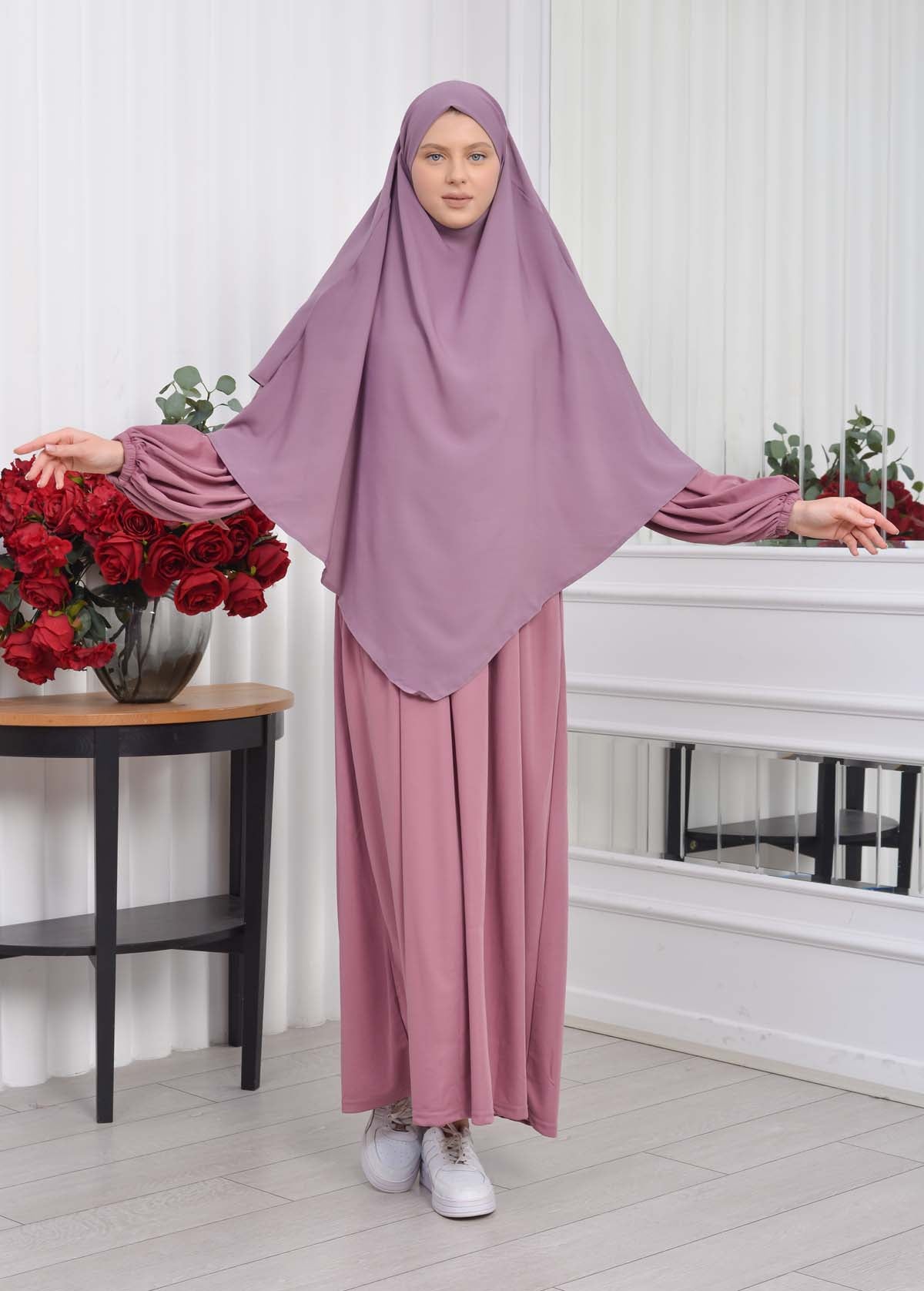Casual Hijab Dress Suit 2 Pieces 828 - Flieder