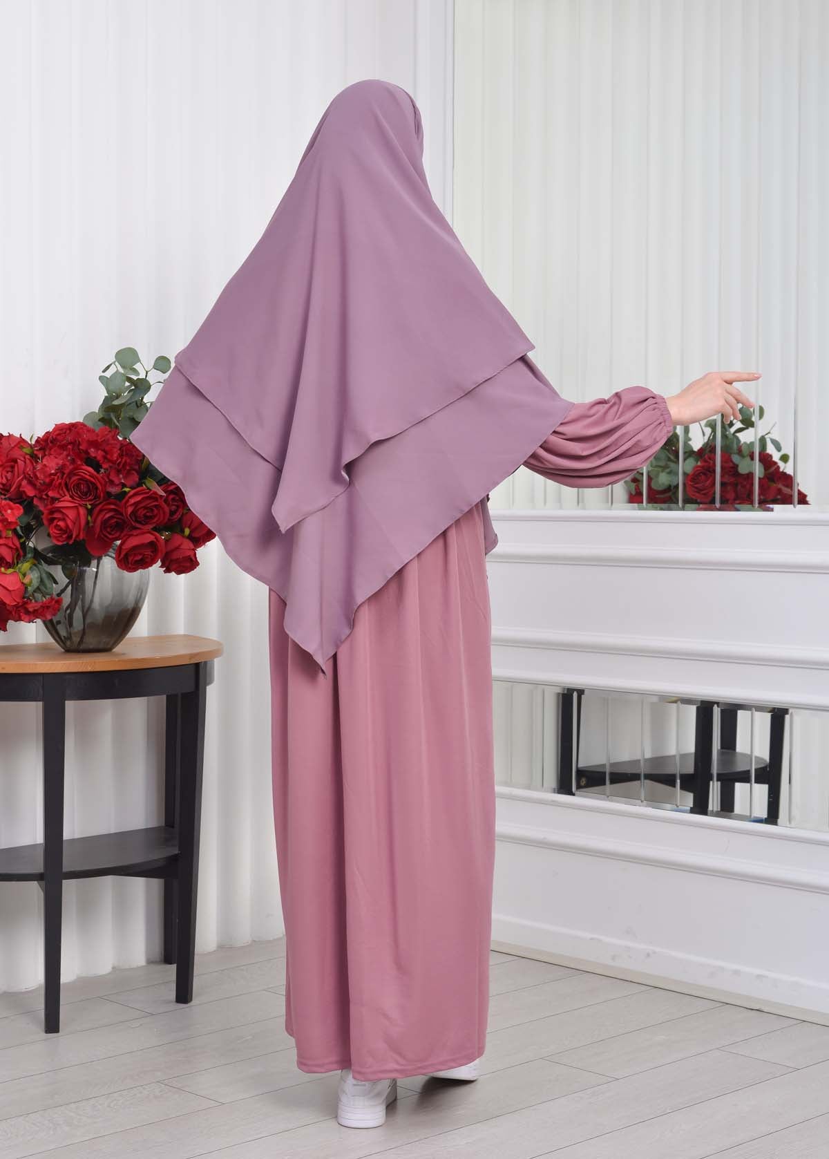 Casual Hijab Dress Suit 2 Pieces 828 - Flieder