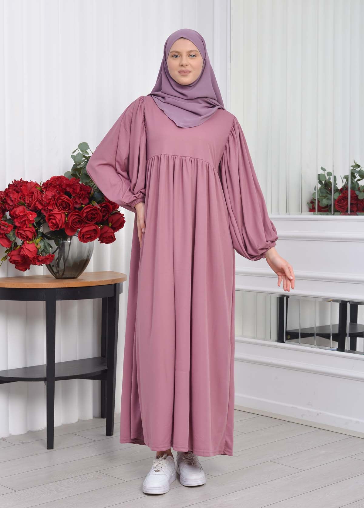 Casual Hijab Dress Suit 2 Pieces 828 - Flieder