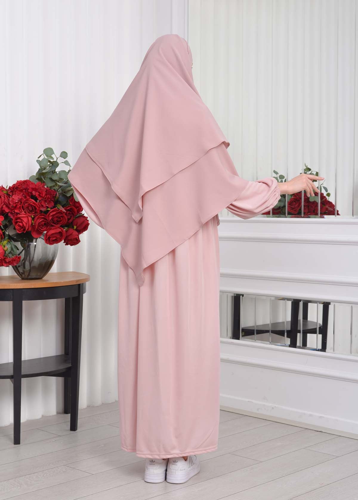 Casual Hijab Dress Suit 2 Pieces 828 - Puder