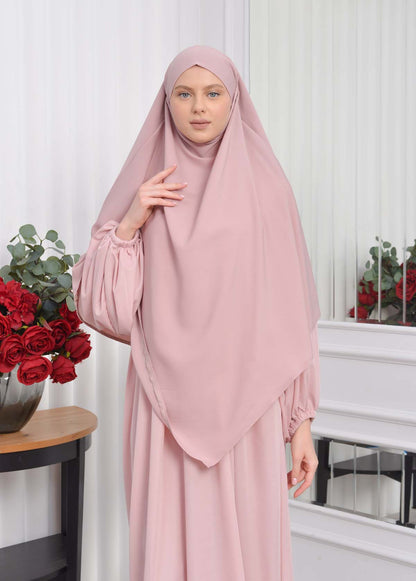 Casual Hijab Dress Suit 2 Pieces 828 - Puder