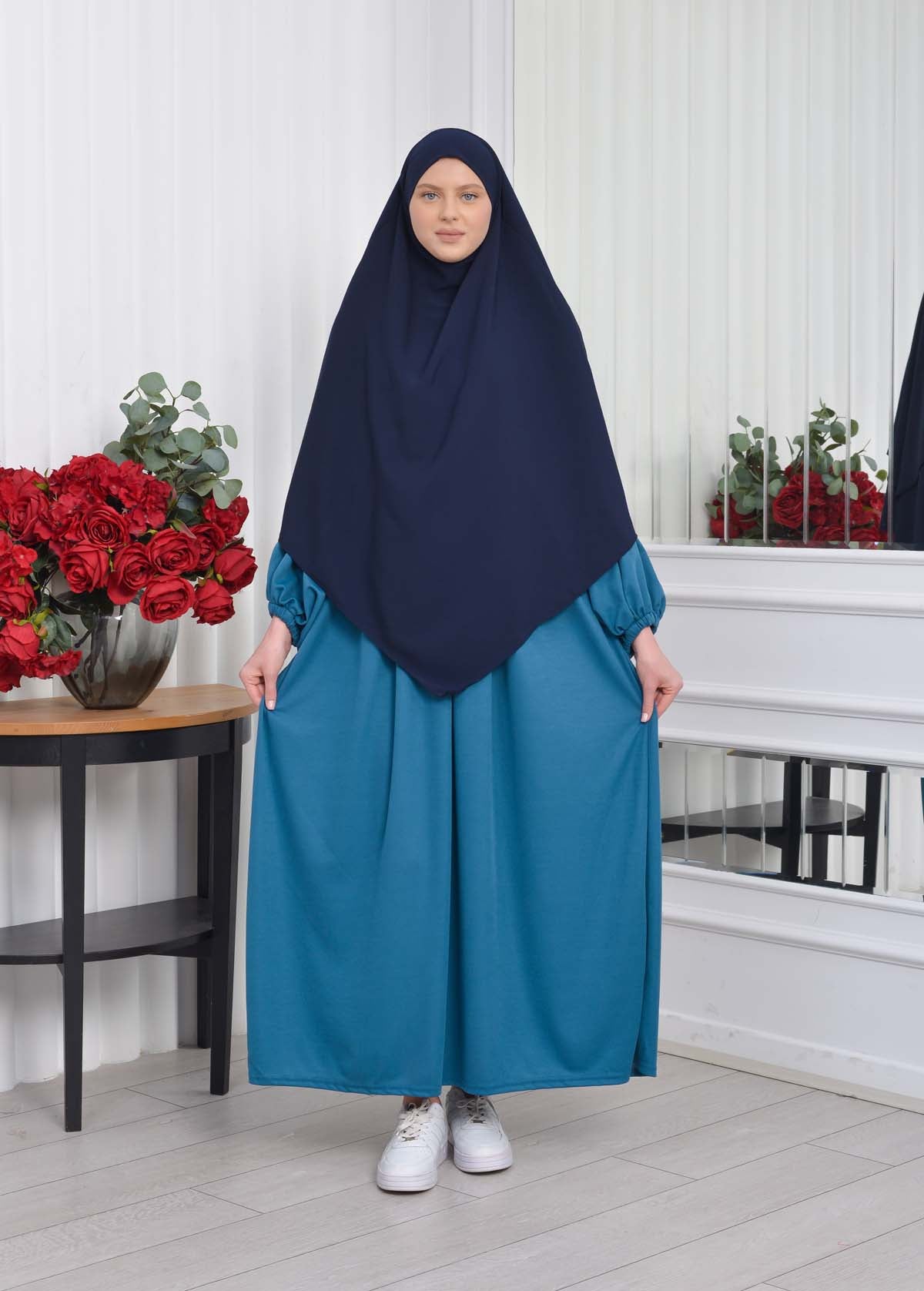 Casual Hijab Dress Suit 2 Pieces 828 - Türkis