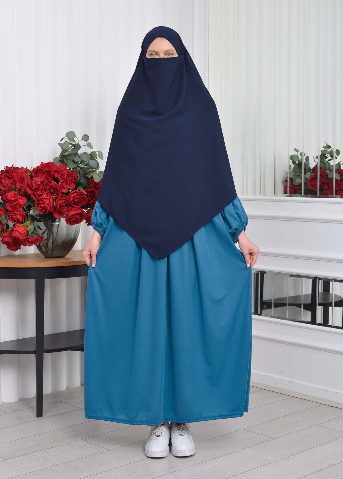 Casual Hijab Dress Suit 2 Pieces 828 - Türkis