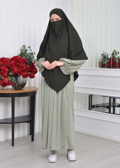 Casual Hijab Dress Suit 2 Pieces 828 - Mint