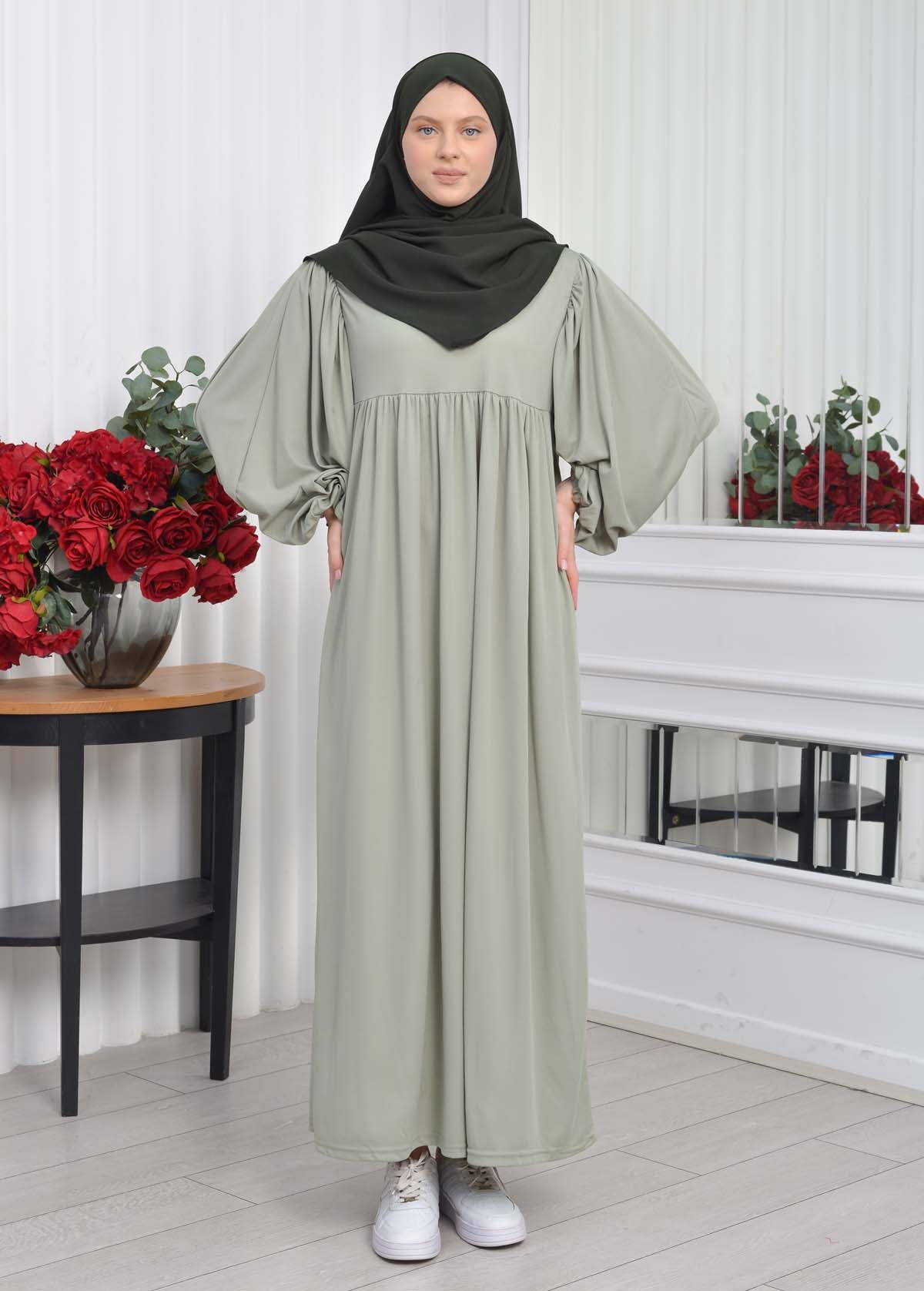 Casual Hijab Dress Suit 2 Pieces 828 - Mint