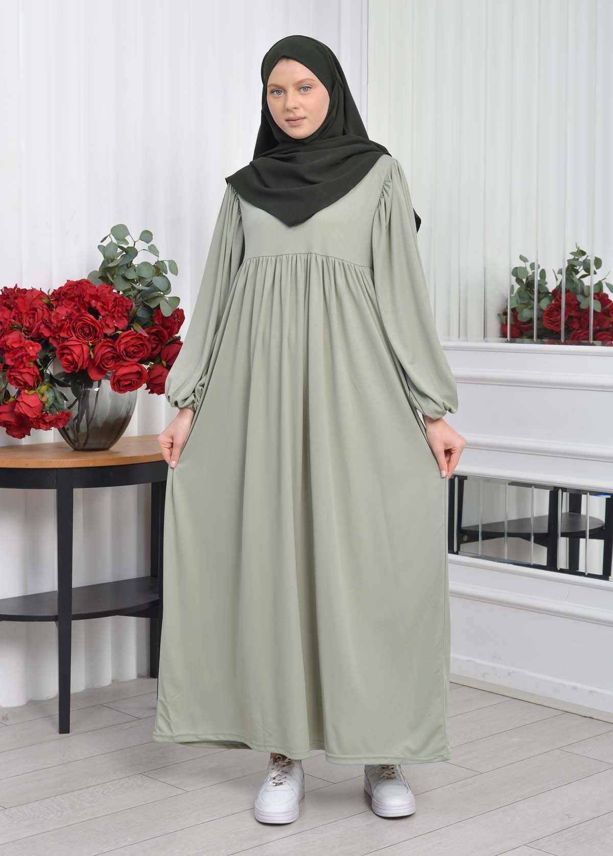 Casual Hijab Dress Suit 2 Pieces 828 - Mint