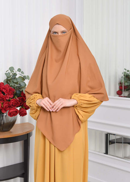 Casual Hijab Dress Suit 2 Pieces 828 - Senf