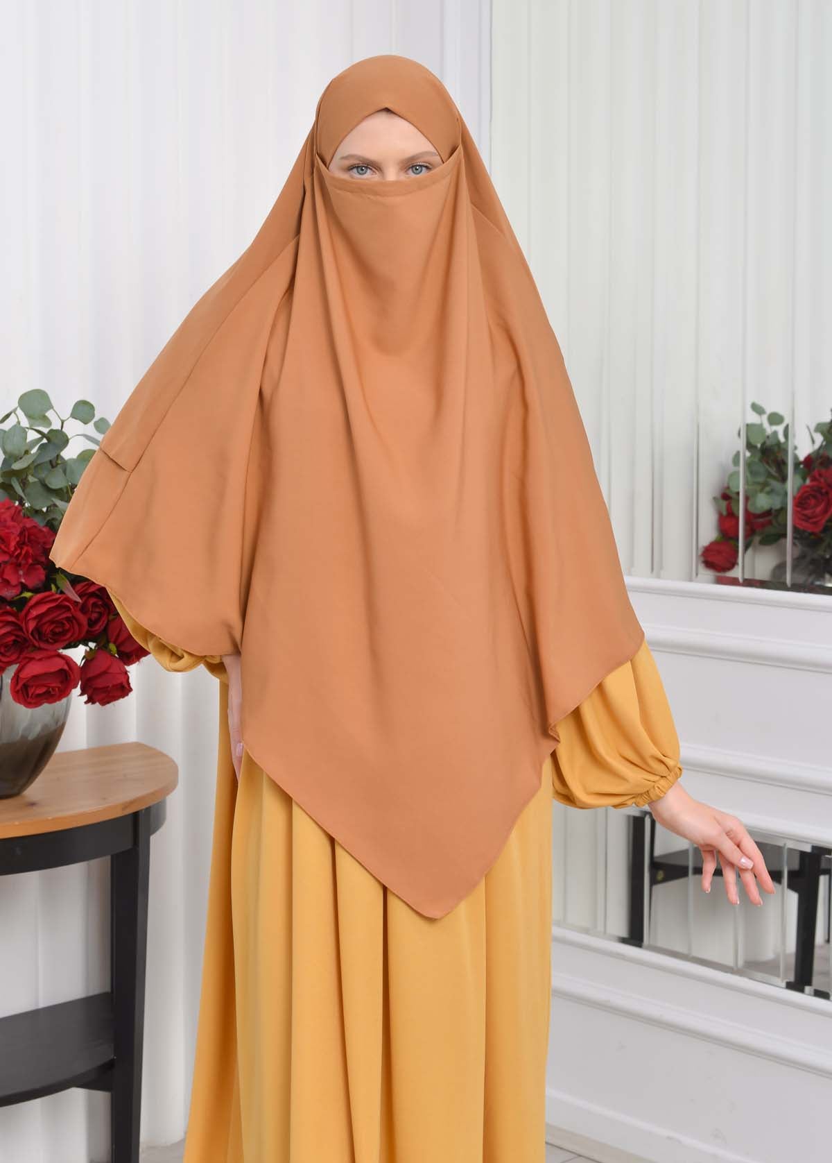 Casual Hijab Dress Suit 2 Pieces 828 - Senf