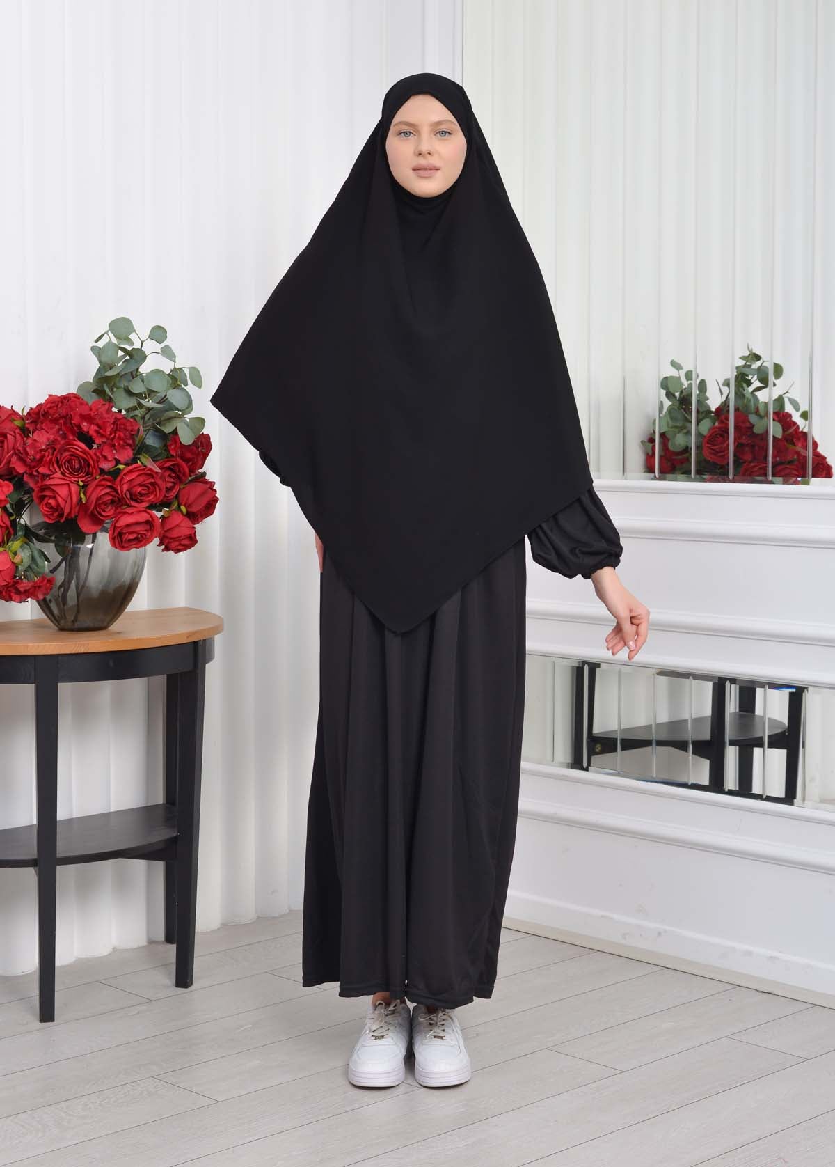 Casual Hijab Dress Suit 2 Pieces 828 - Schwarz