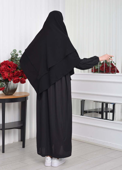 Casual Hijab Dress Suit 2 Pieces 828 - Schwarz