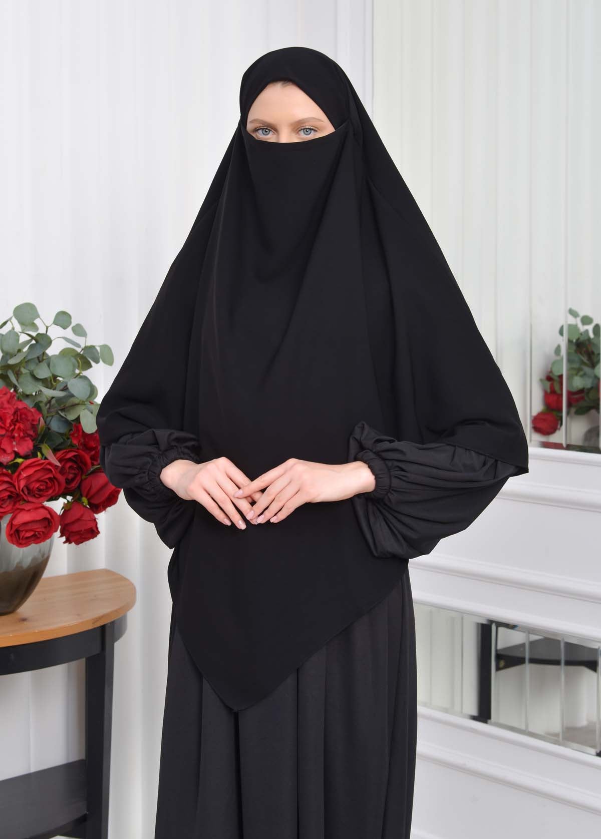 Casual Hijab Dress Suit 2 Pieces 828 - Schwarz