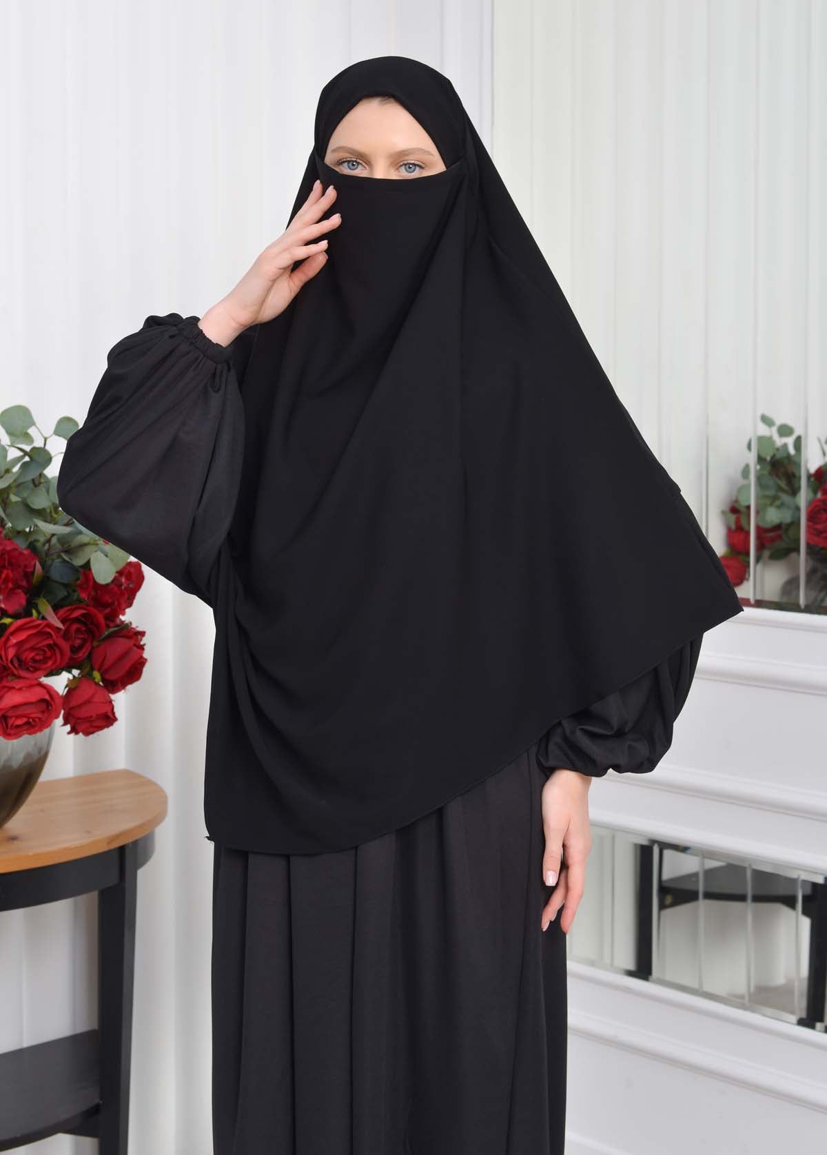 Casual Hijab Dress Suit 2 Pieces 828 - Schwarz