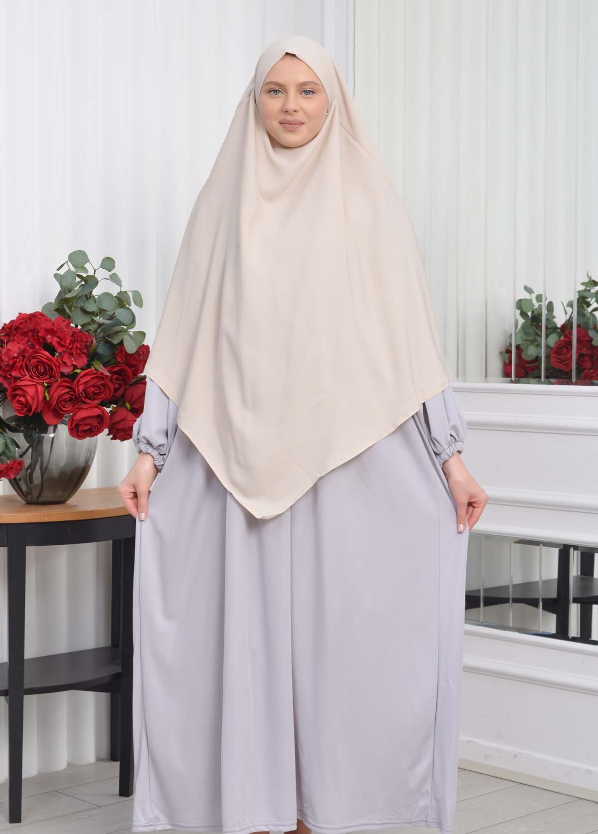 Casual Hijab Dress Suit 2 Pieces 828 - Grau
