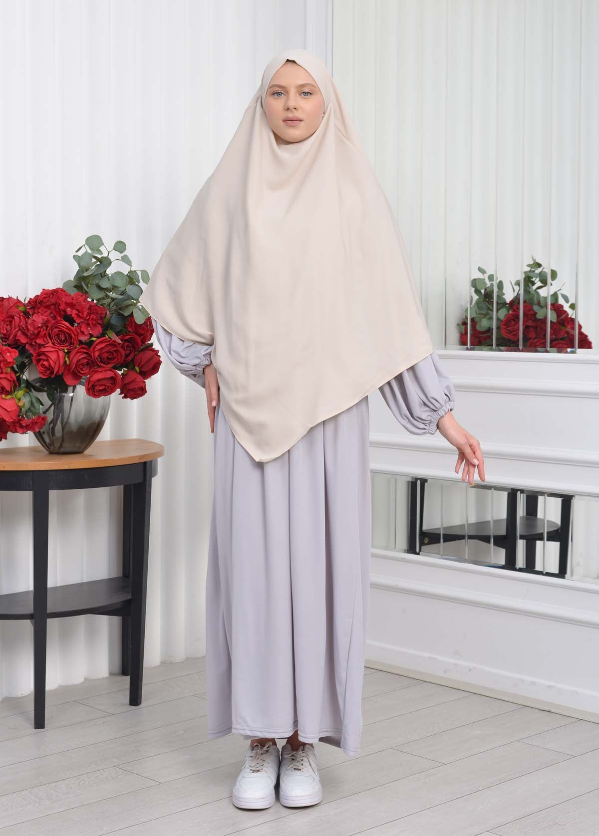 Casual Hijab Dress Suit 2 Pieces 828 - Grau
