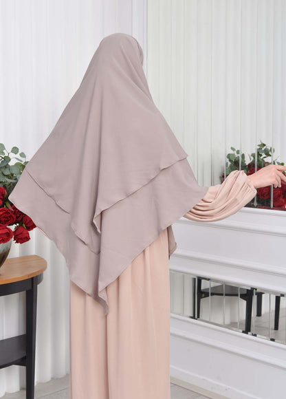 Casual Hijab Dress Suit 2 Pieces 828 - Beige