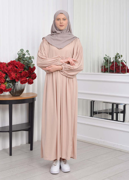 Casual Hijab Dress Suit 2 Pieces 828 - Beige