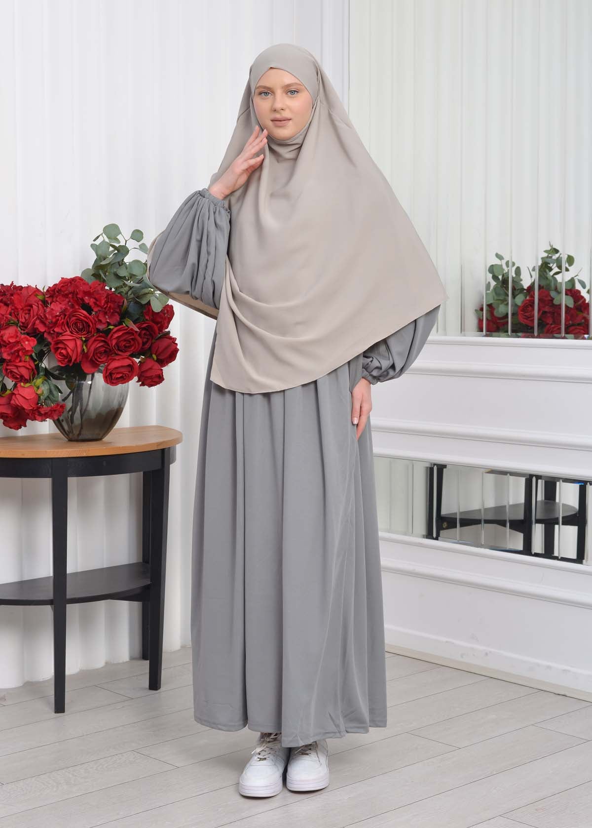 Casual Hijab Dress Suit 2 Pieces 828 - Anthrazit