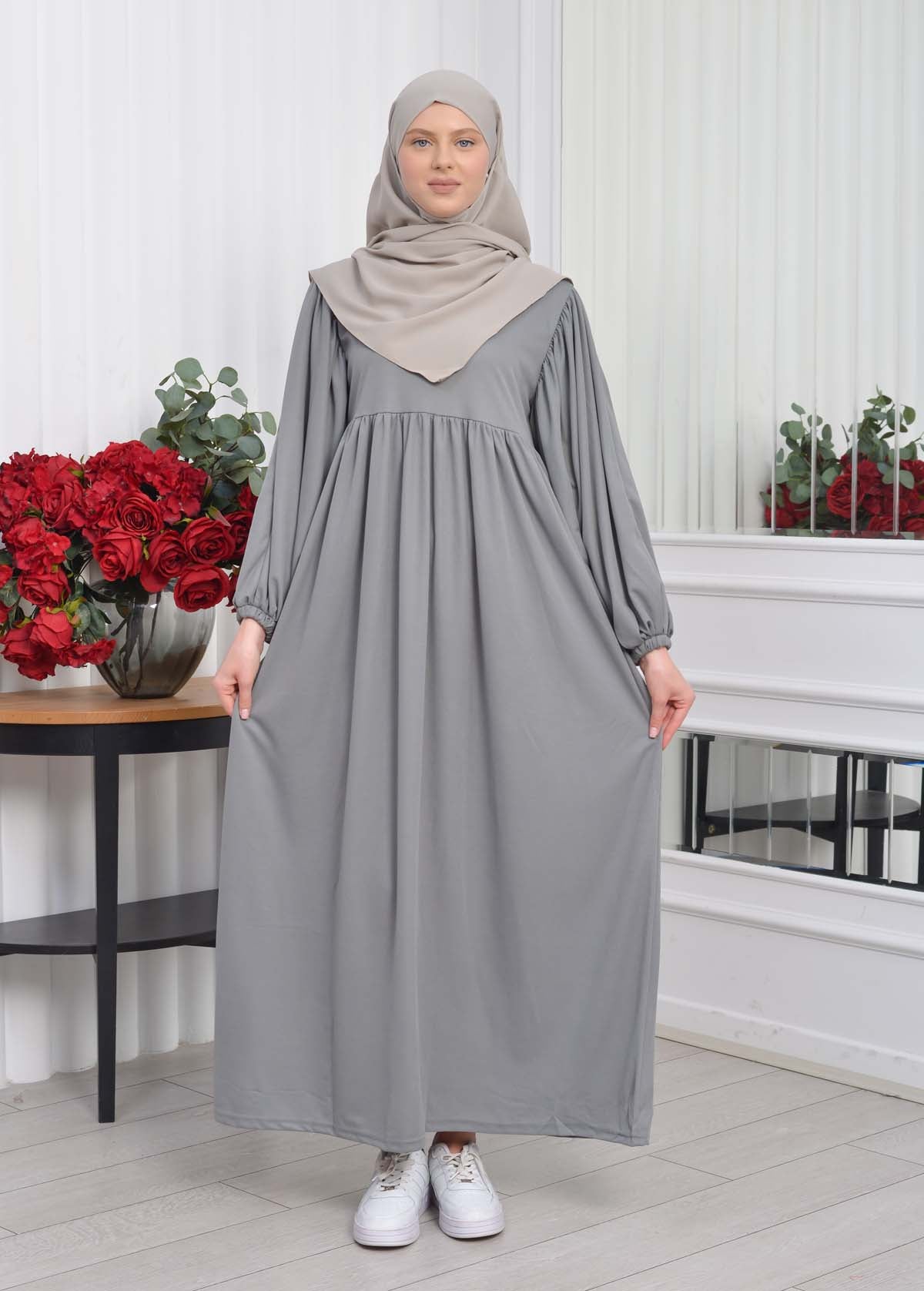 Casual Hijab Dress Suit 2 Pieces 828 - Anthrazit