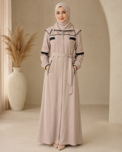 1248  مانطو كريستال قبة ملكية - Beige