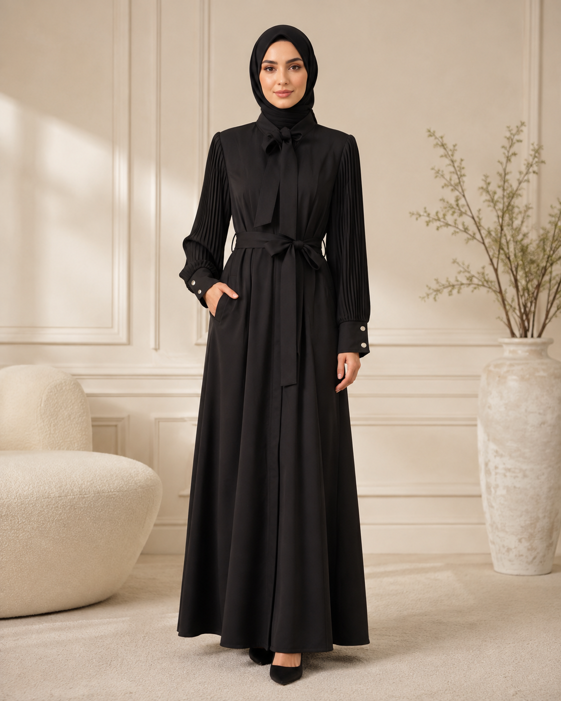700 عباية بليسة - Schwarz