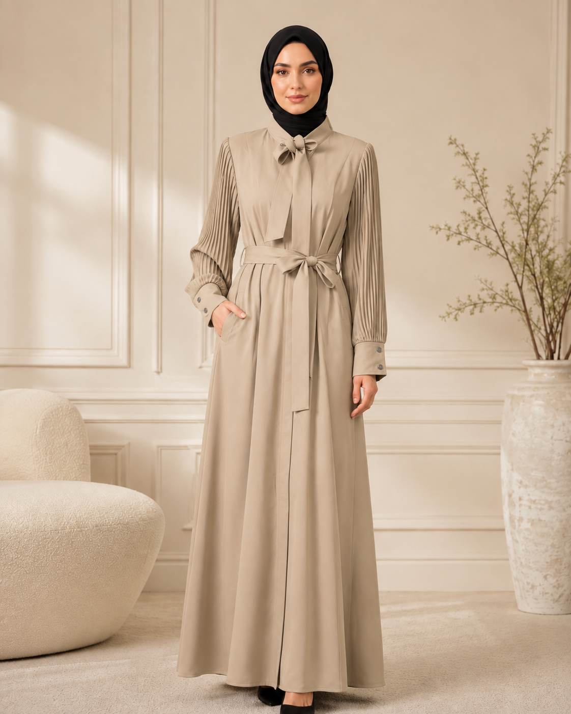 700 عباية بليسة - Beige