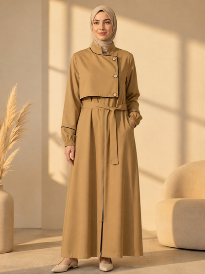 715  عباية صدر ردة - Beige