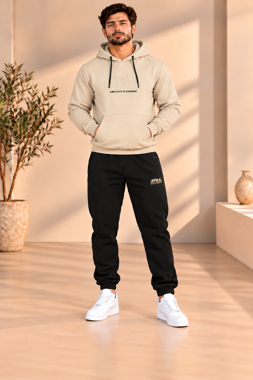 2216 بيجمة رجالي - Beige
