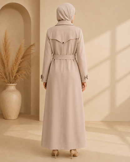 1255  مانطو كريستال ردة دبل - Beige