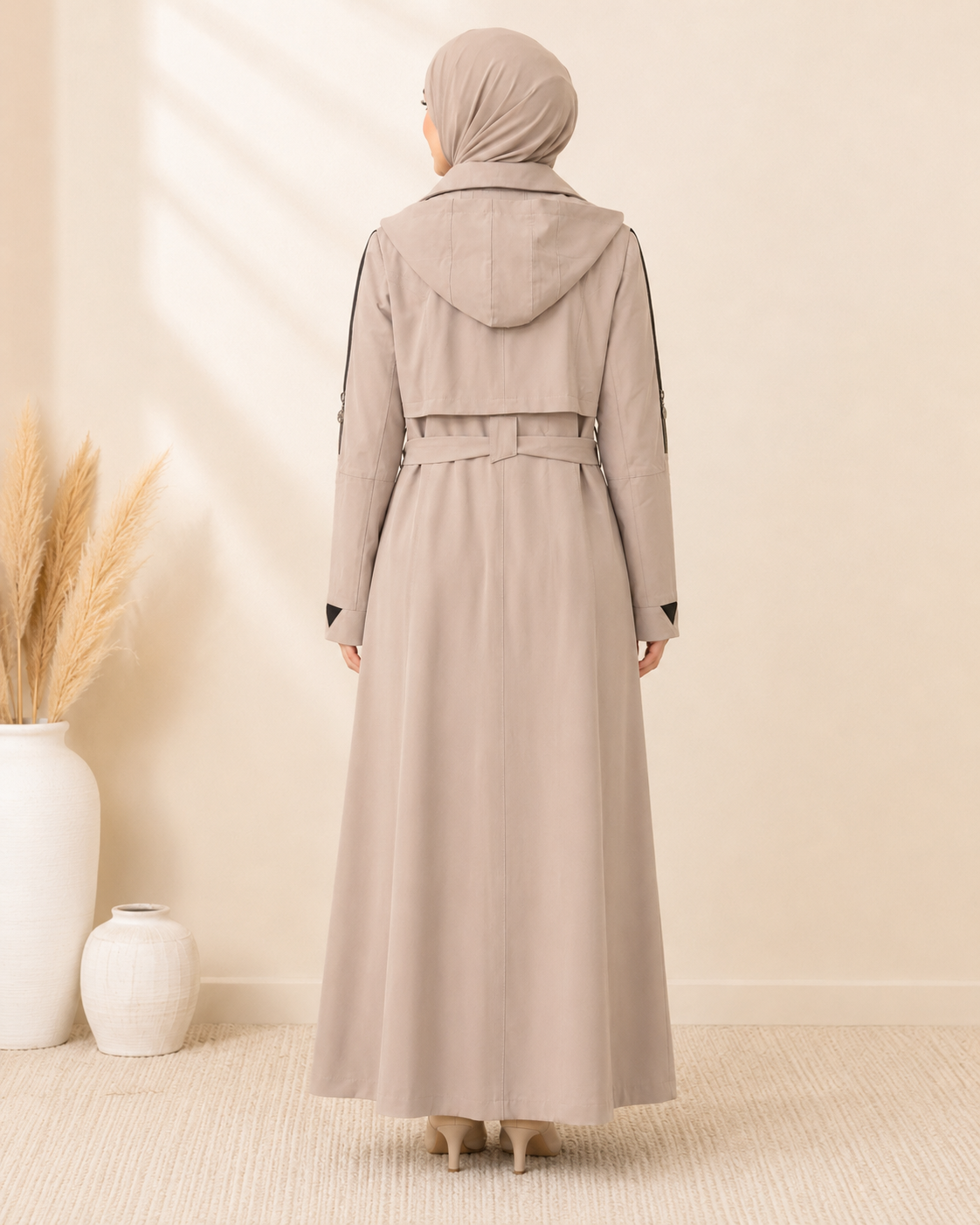 1254  مانطو جاكوار سحاب - Beige