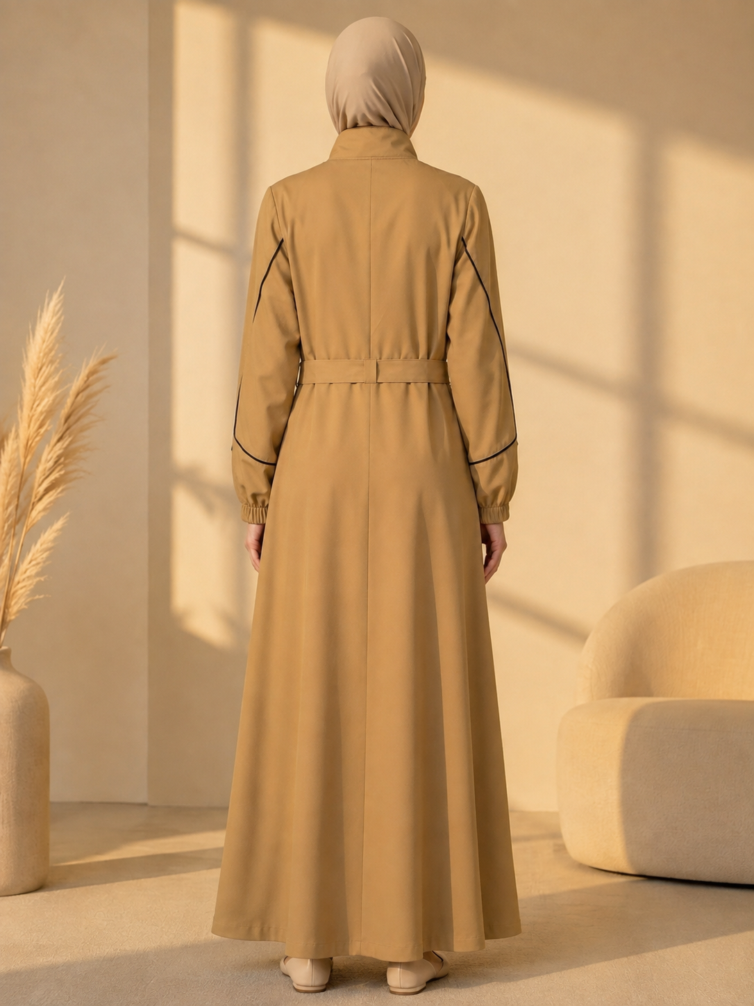 715  عباية صدر ردة - Beige