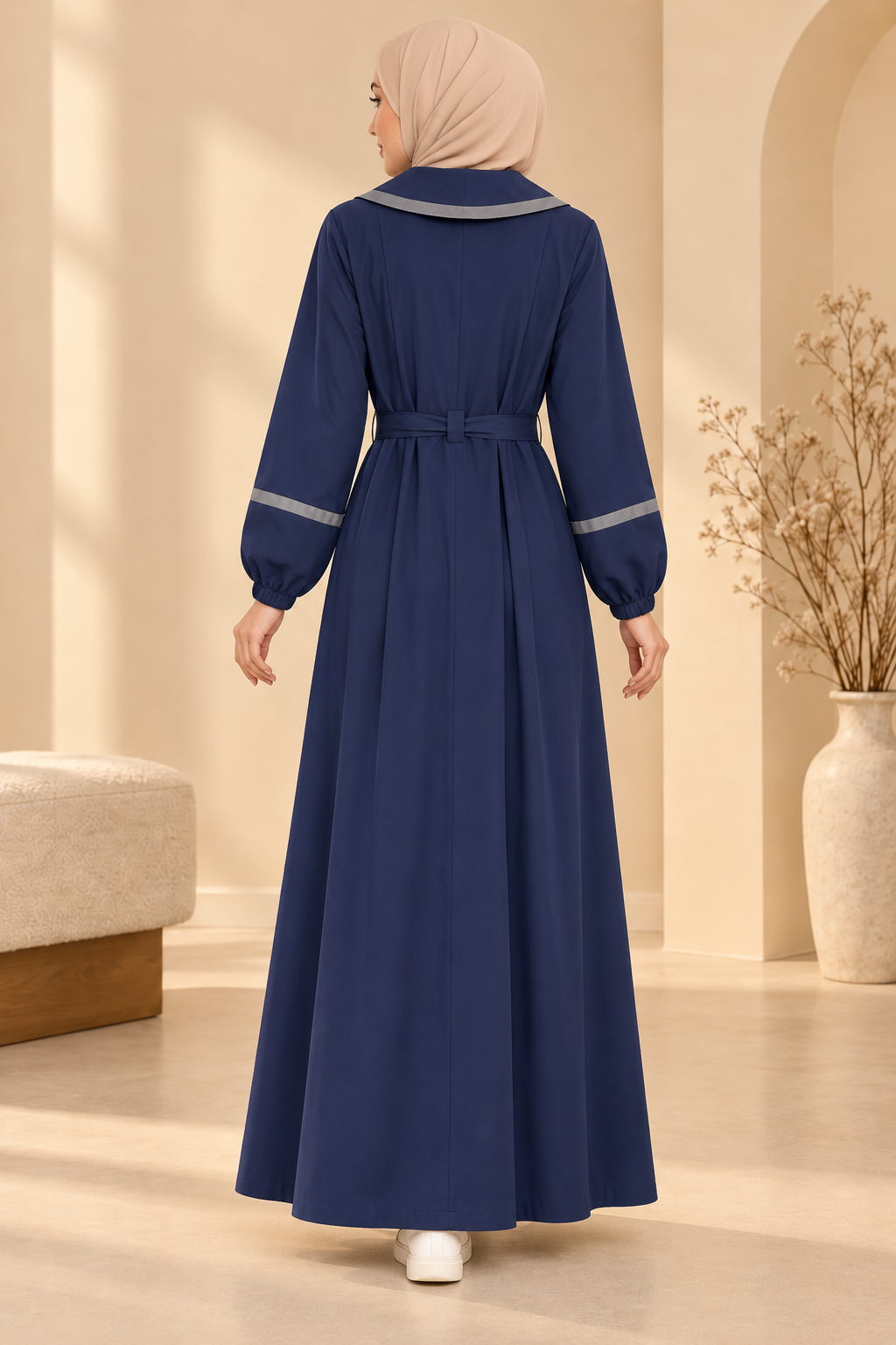 741  عباية ياقة كبيرة - Dunkelblau