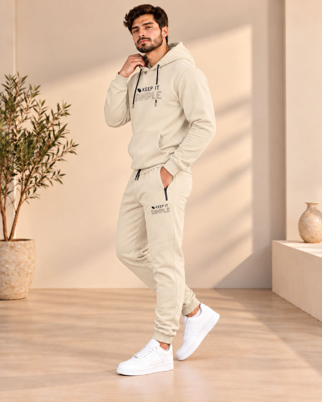 2217 بيجمة رجالي - Beige