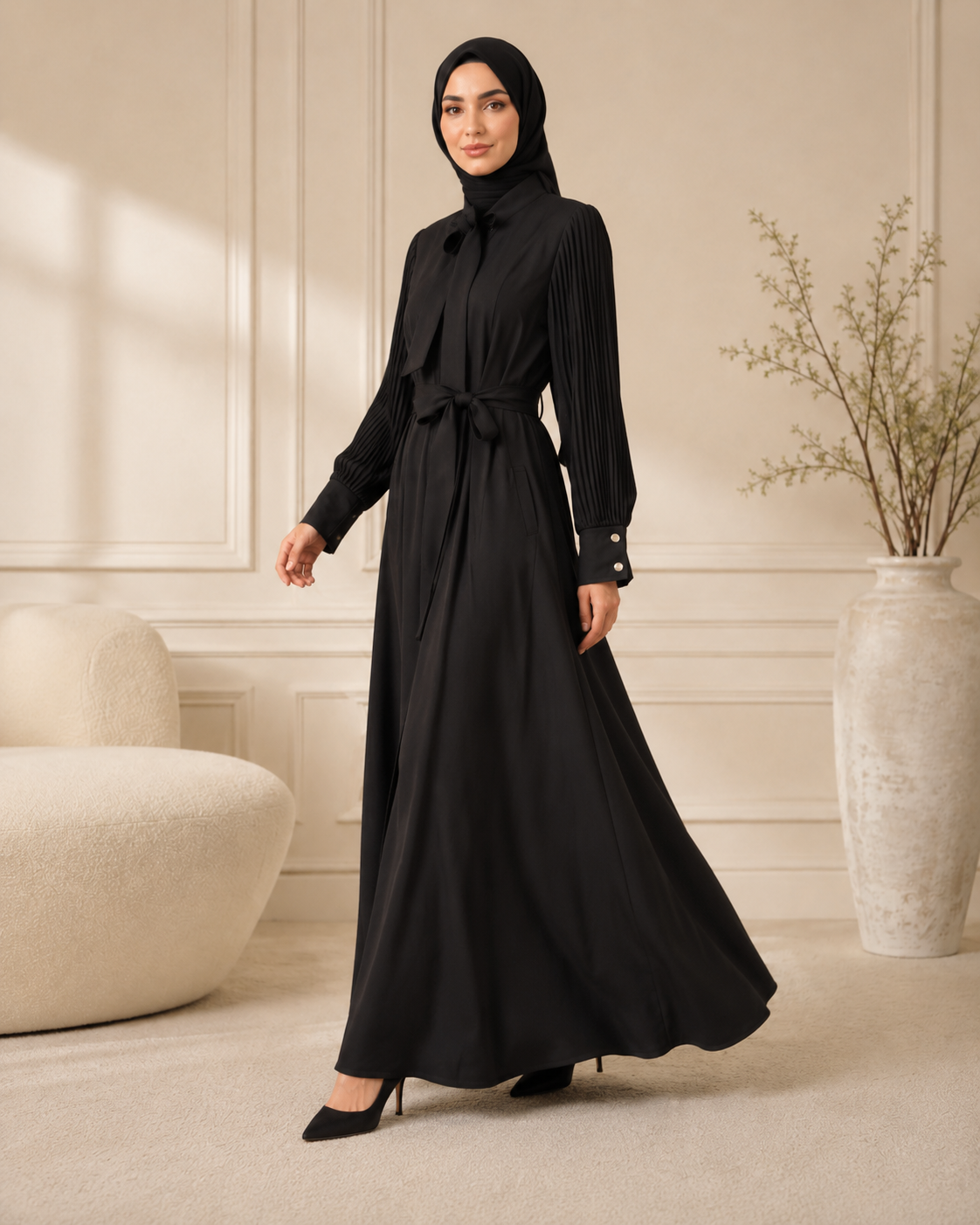 700 عباية بليسة - Schwarz